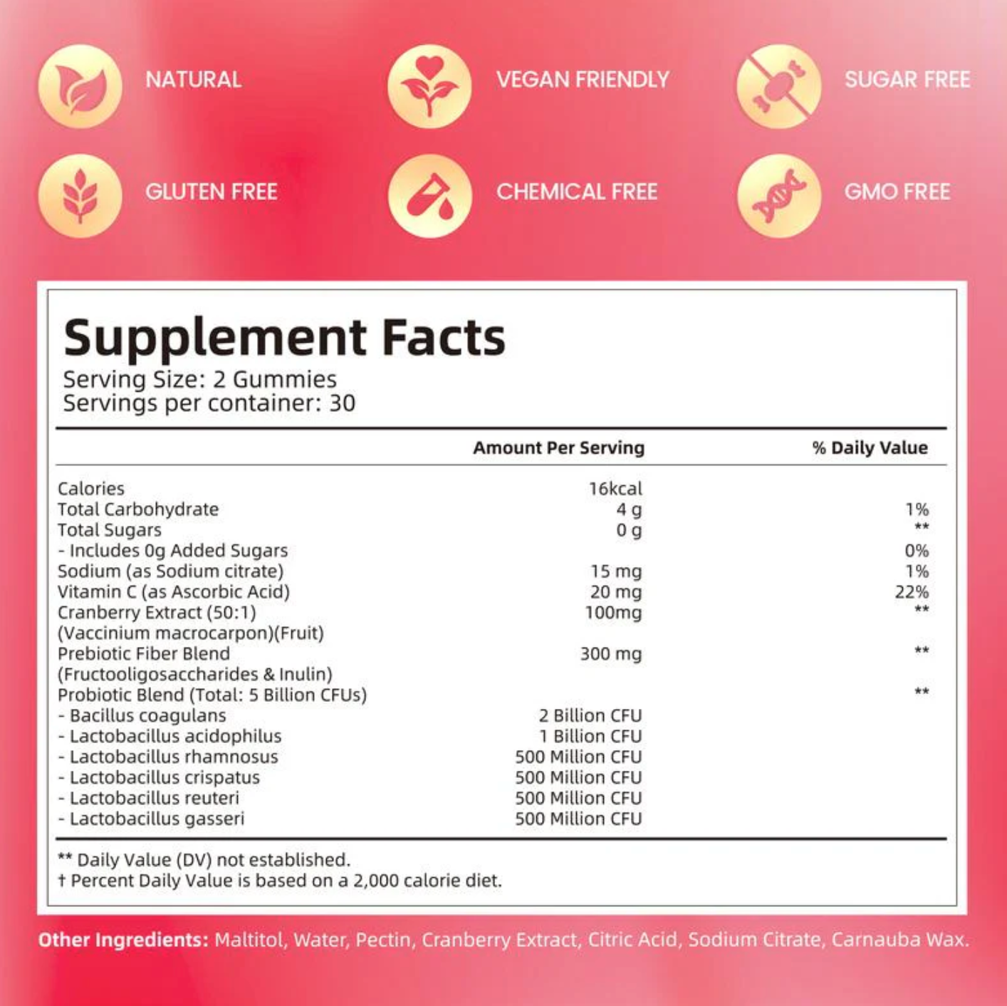 Premium Probiotic Gummies - Cranberry Flavor