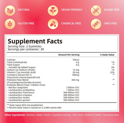 Premium Probiotic Gummies - Cranberry Flavor